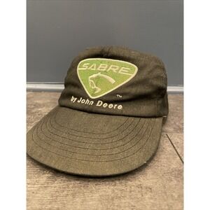 Vintage John Deere Sabre Hat Adult Faded SnapBack Made in USA Farm